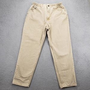 Lee Original Jeans Womens 14P Petite Tan Straight Leg Flat‎ Front Pockets Cotton